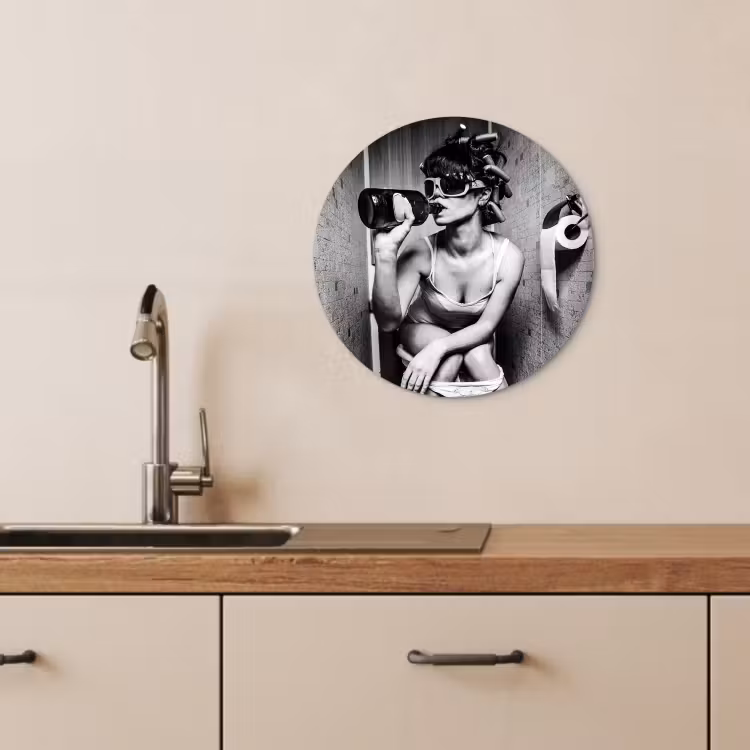 Tableau rond - Moment insolite autour d'un café — 4