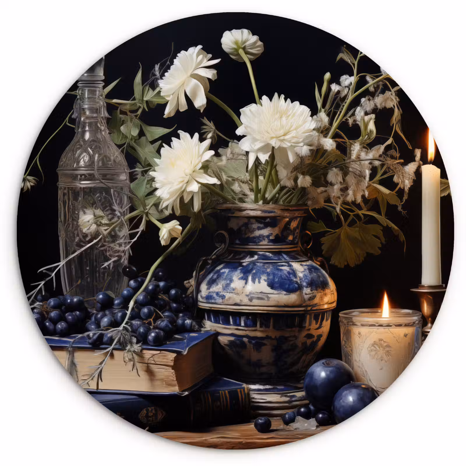 Tableau rond - Réflexions nocturnes — 1