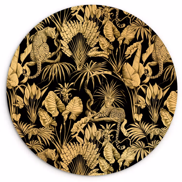Tableau rond - Jungle dorée — 2