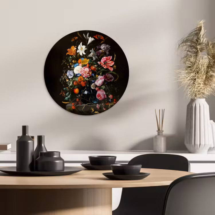 Tableau rond - Splendeur florale baroque — 1