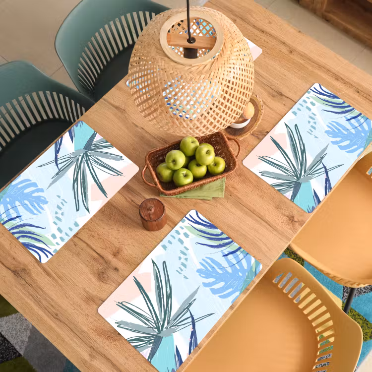 Sets de table en vinyle - Impression aquarelle tropicale — 3