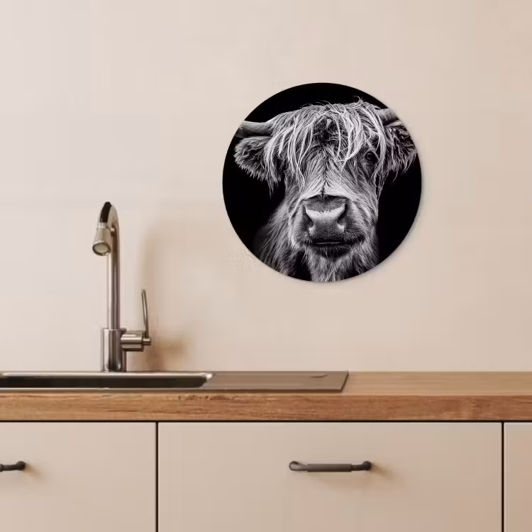 Tableau rond - Profondeur en noir et blanc — 4