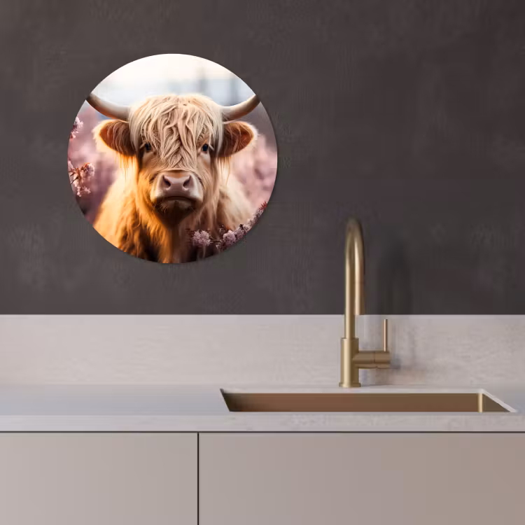 Tableau rond - Regard doux dans le crépuscule du soir — 2