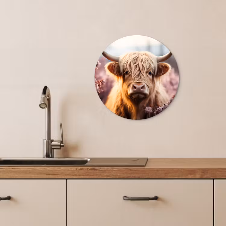 Tableau rond - Regard doux dans le crépuscule du soir — 3