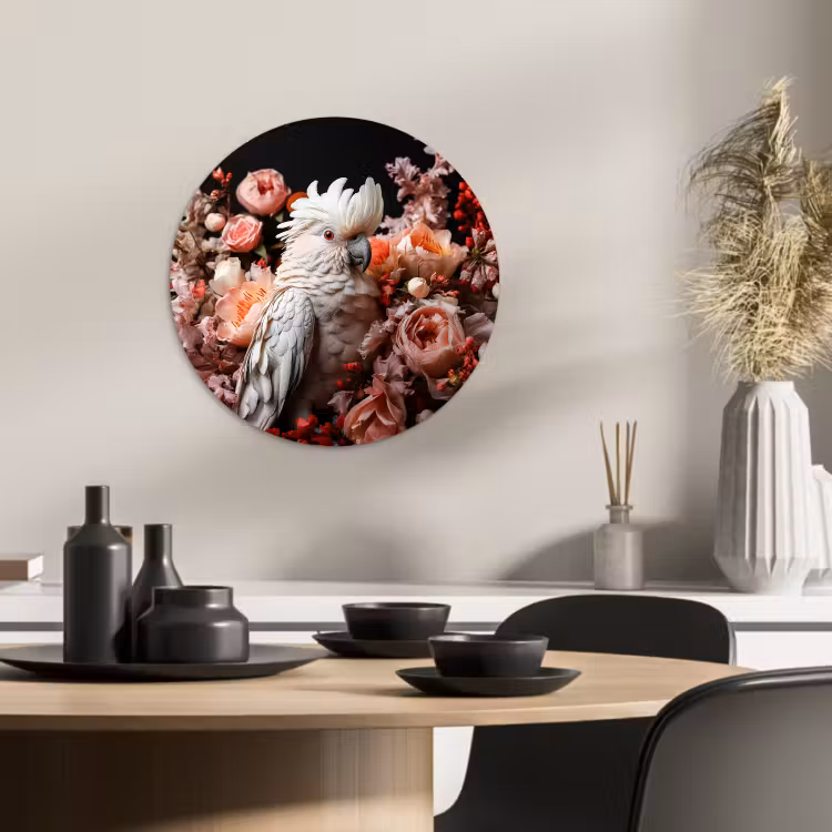 Tableau rond - Couronne de fleurs — 1