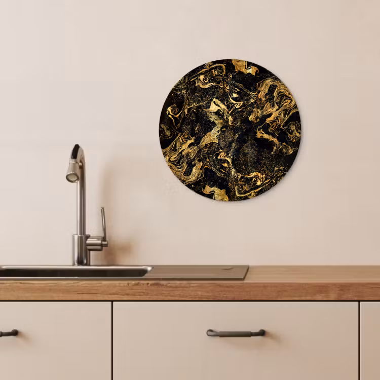 Tableau rond - Tourbillons d'or — 2