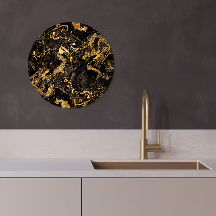 Tableau rond - Tourbillons d'or — 3