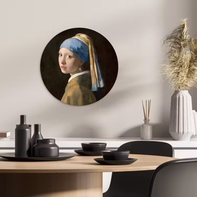 Tableau rond - La fille à la boucle d'oreille en perle — 2