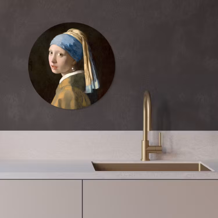Tableau rond - La fille à la boucle d'oreille en perle — 3
