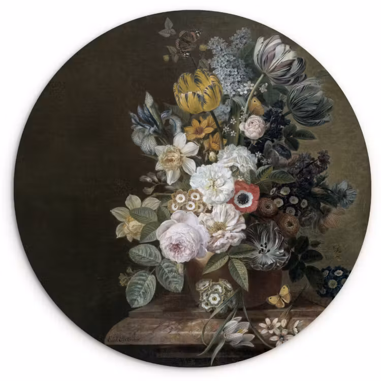 Tableau rond - Nature morte aux fleurs — 1