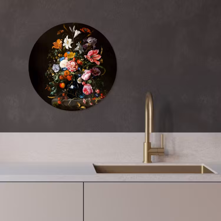 Tableau rond - Vase avec fleurs — 3