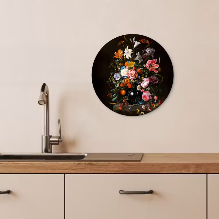Tableau rond - Vase avec fleurs — 4