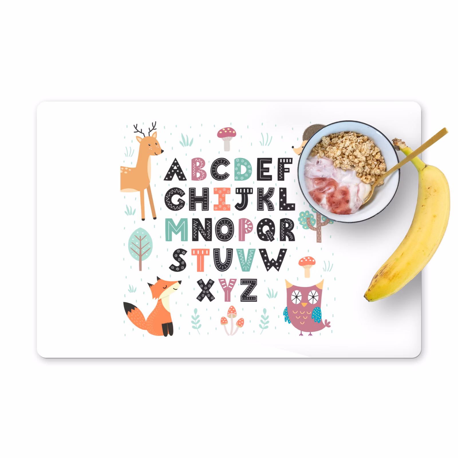 Sets de table - Illustration de l'alphabet avec des animaux de la forêt — 1