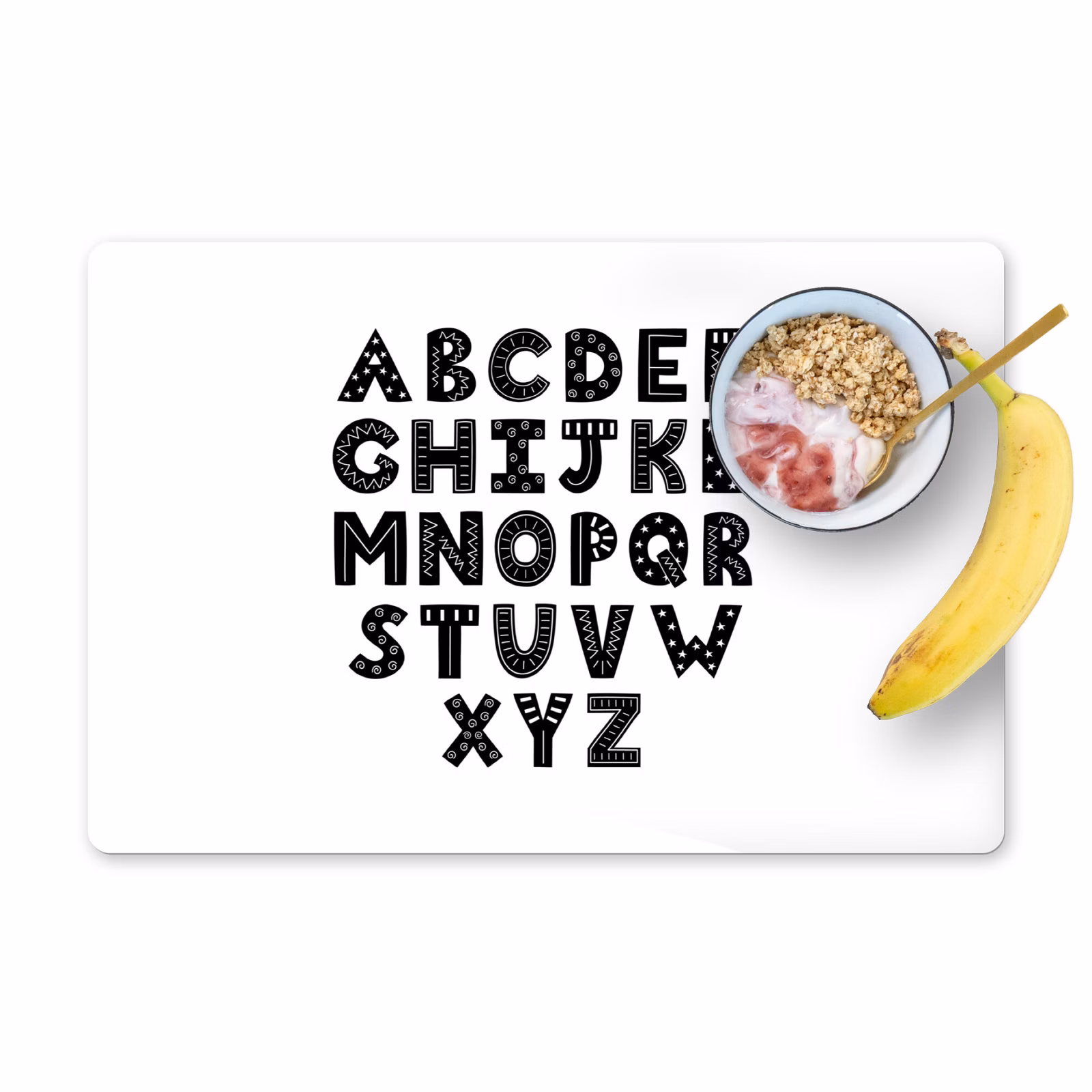 Sets de table - Illustration de l'alphabet en lettres noires — 1