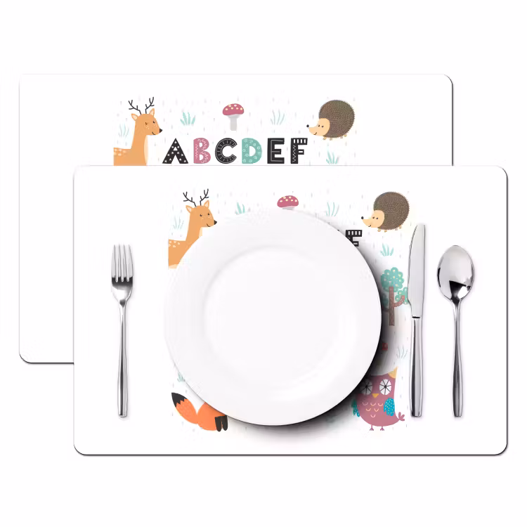 Sets de table - Illustration de l'alphabet avec des animaux de la forêt — 2