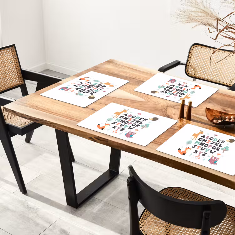 Sets de table - Illustration de l'alphabet avec des animaux de la forêt — 4