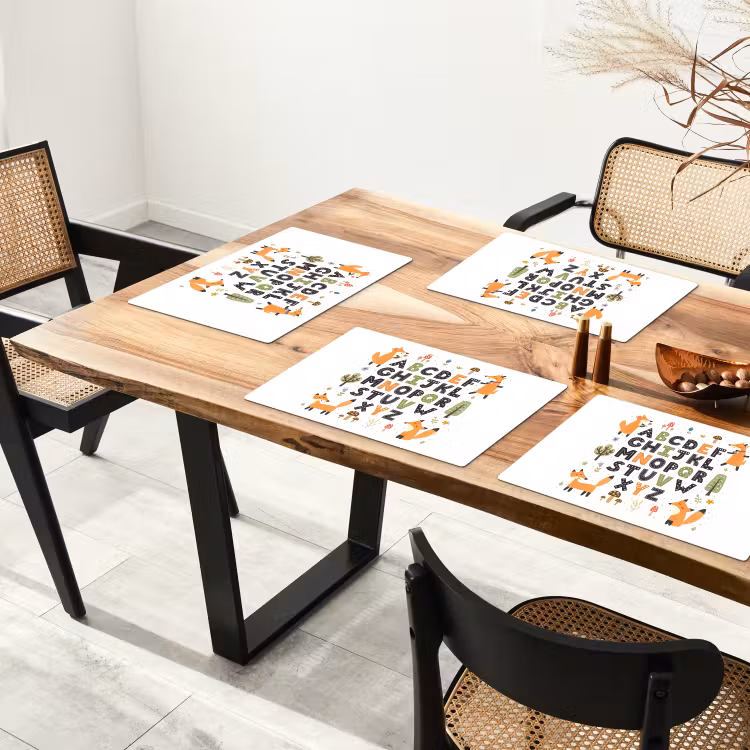 Sets de table - Illustration de l'alphabet avec des renards — 4