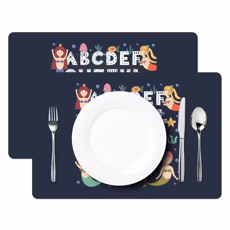 Sets de table - Illustration de l'alphabet avec des sirènes — 2