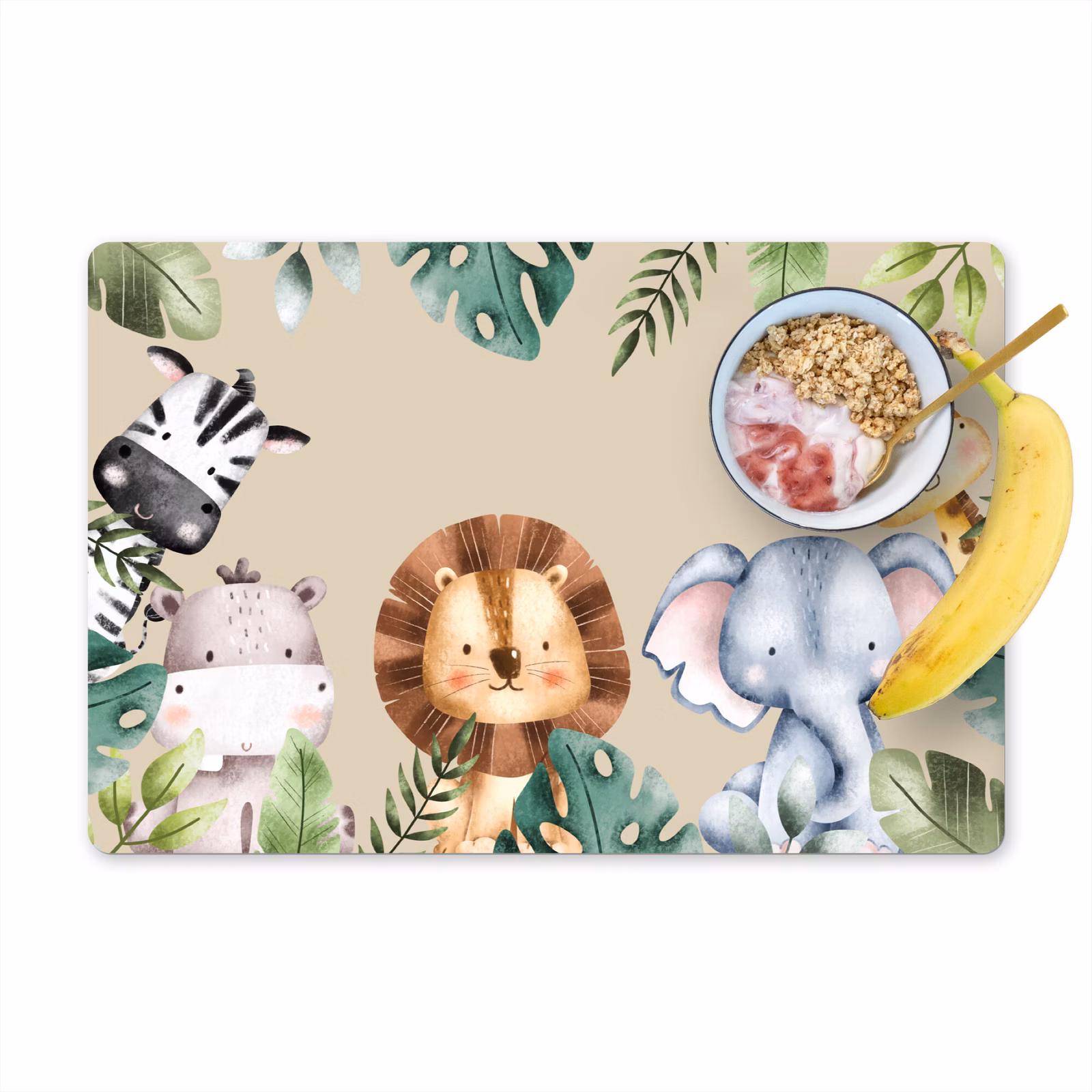 Sets de table - Animaux - Enfants - Feuilles - Aquarelle — 1