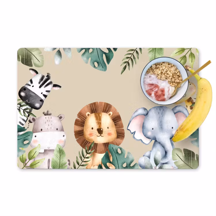 Sets de table - Animaux - Enfants - Feuilles - Aquarelle — 1