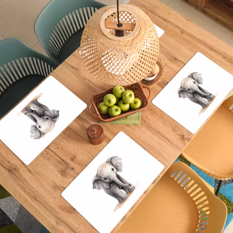 Sets de table - Éléphant - Animaux - Enfants - Aquarelle — 3