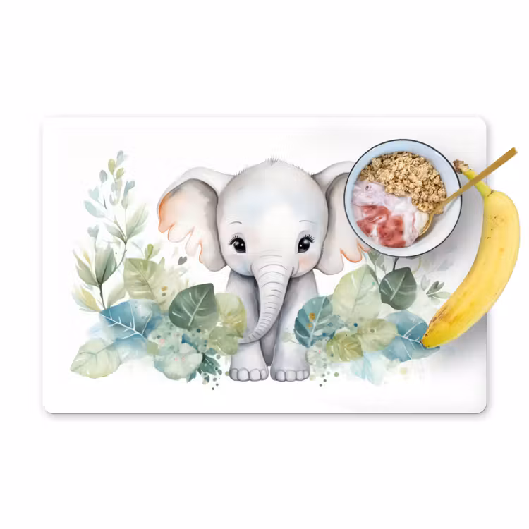 Sets de table - Éléphant - Animaux - Nature - Enfant - Aquarelle — 1