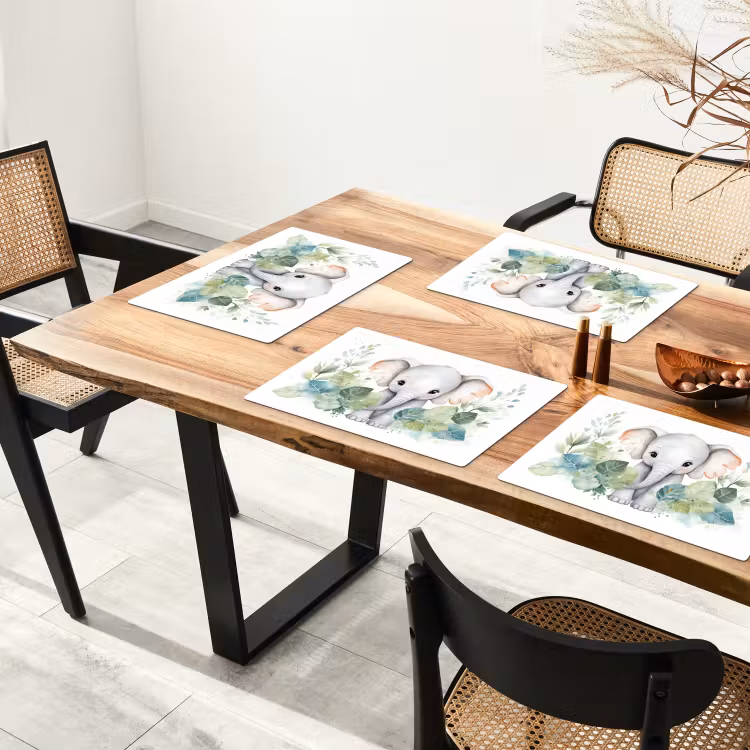 Sets de table - Éléphant - Animaux - Nature - Enfant - Aquarelle — 4