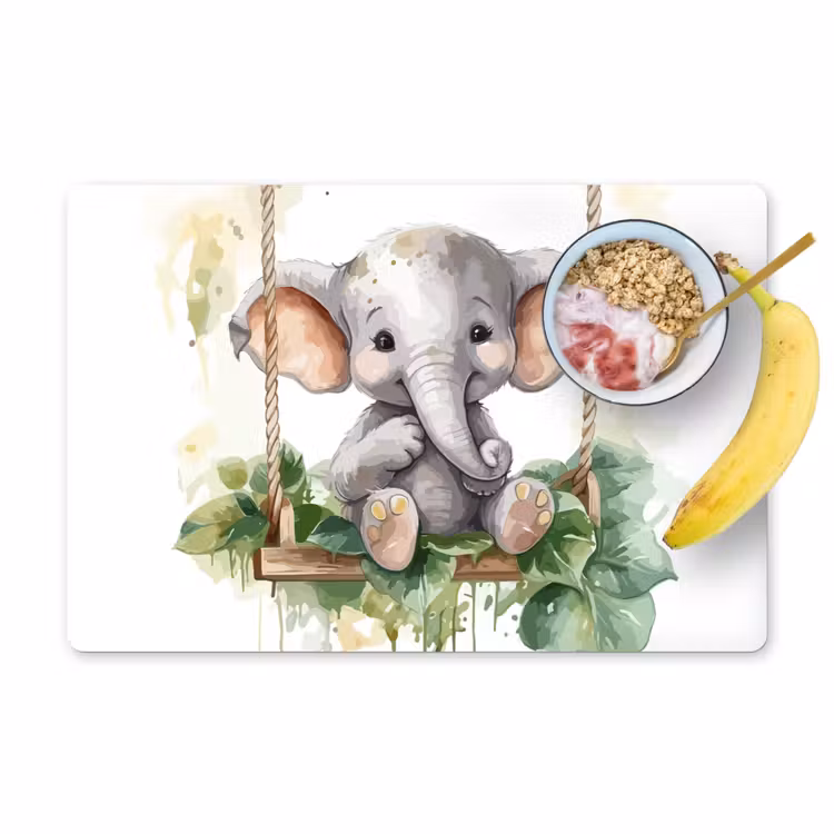 Sets de table - Eléphant - Animal - Enfants - Jungle - Chambre d'enfant - Chambre de bébé — 1