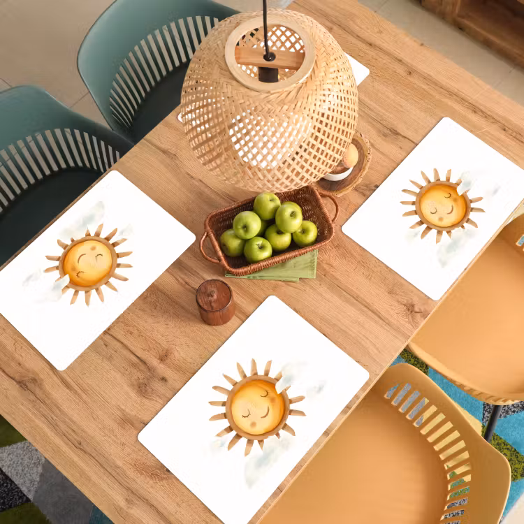 Sets de table - Soleil - Nuages - Couleurs pastel — 3