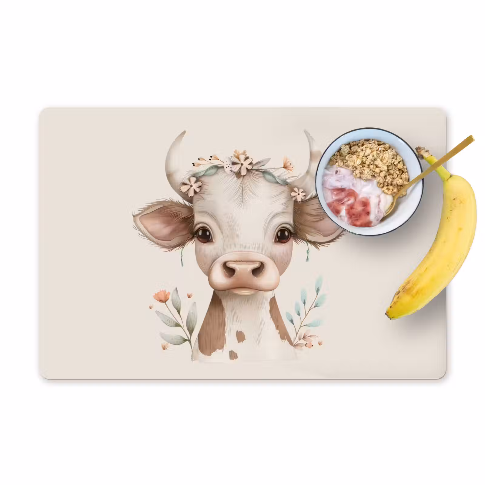 Sets de table - Vache - Bohème - Veau - Fleurs — 1