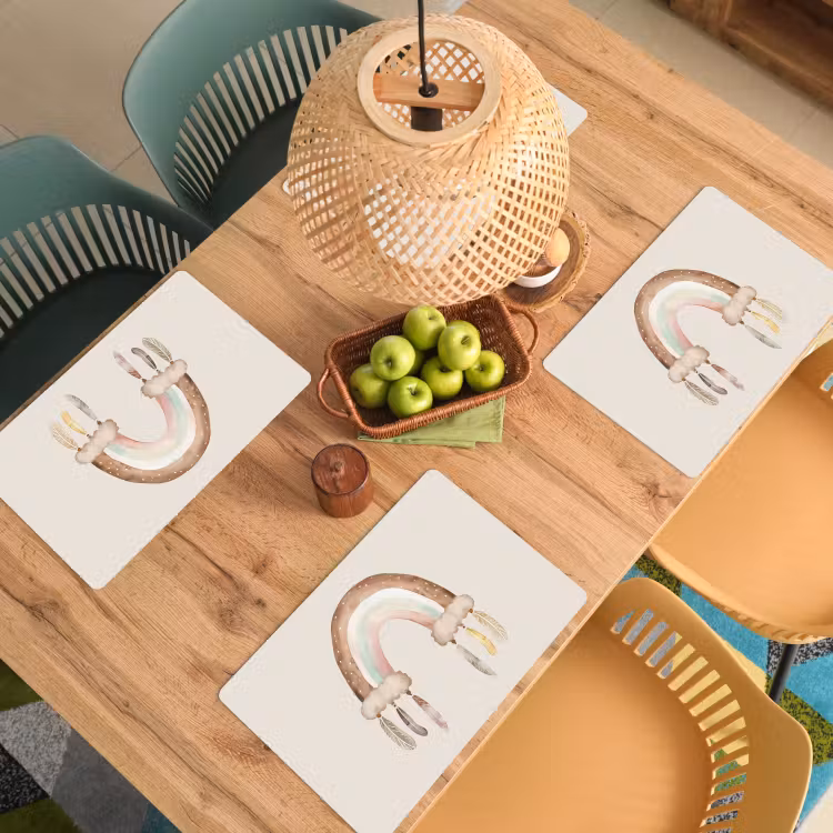Sets de table - Arc-en-ciel - Bohème - Boho - Couleurs pastel — 3