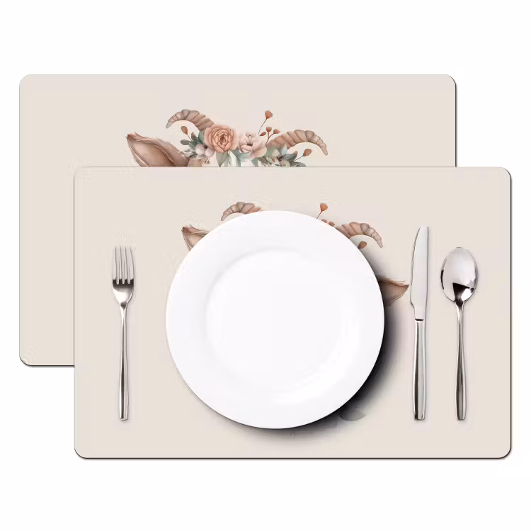 Sets de table - Chèvre - Animal - Bohème - Fleuri - Boho — 2