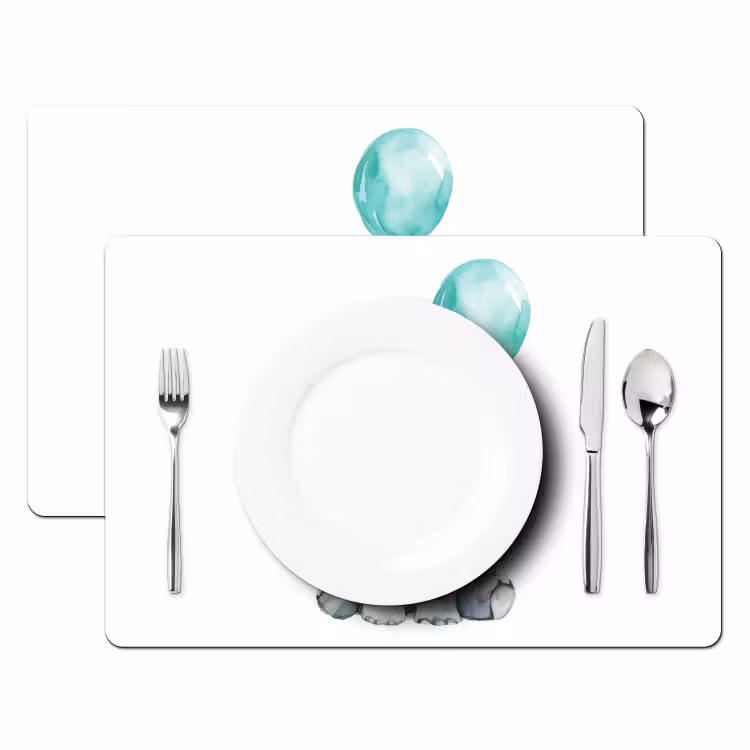 Sets de table - Eléphant - Bébé - Animaux - Ballon bleu — 2