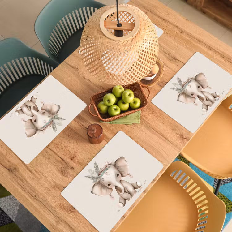 Sets de table - Eléphant - Bohème - Animaux - Boho — 3