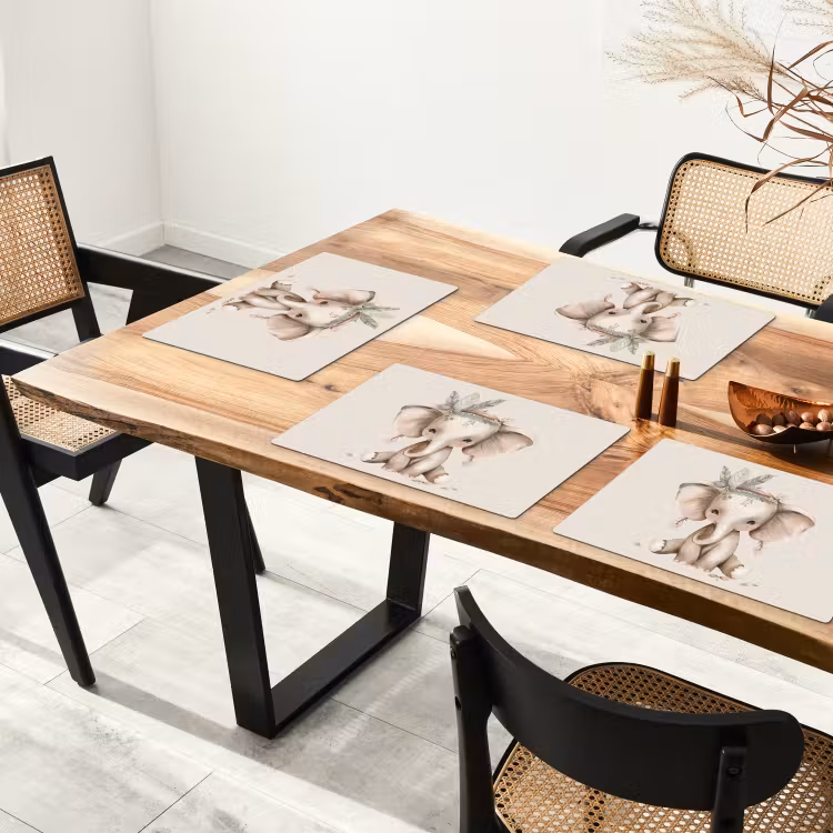 Sets de table - Eléphant - Bohème - Animaux - Boho — 4