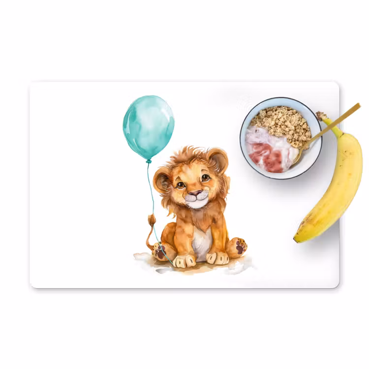 Sets de table - Lion - Bébé animal - Ballon bleu — 1