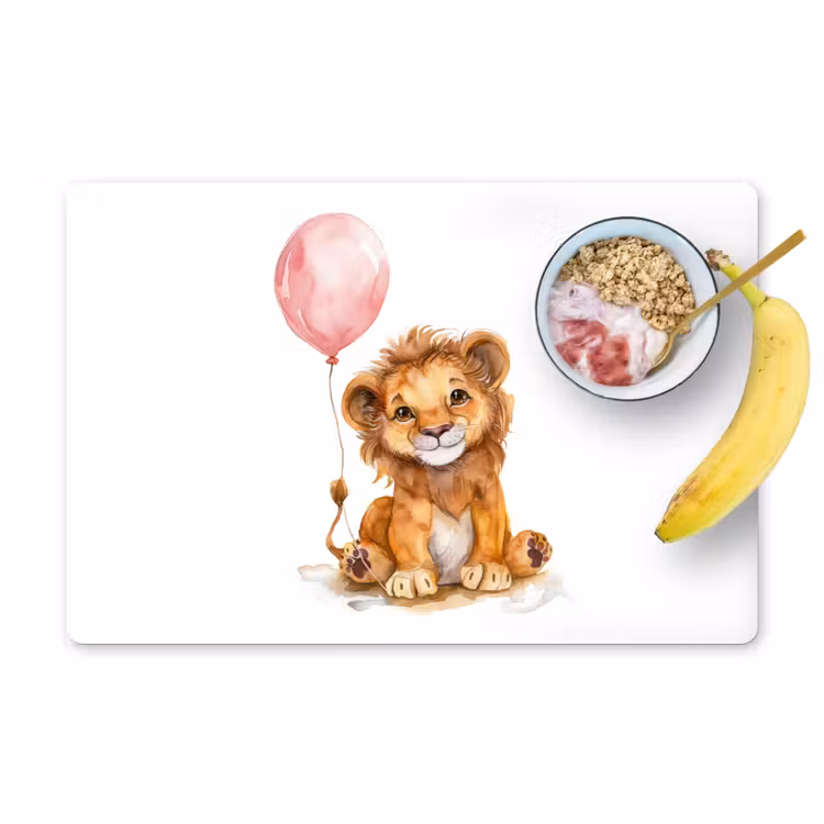 Sets de table - Lion - Bébé animal - Ballon rose — 1
