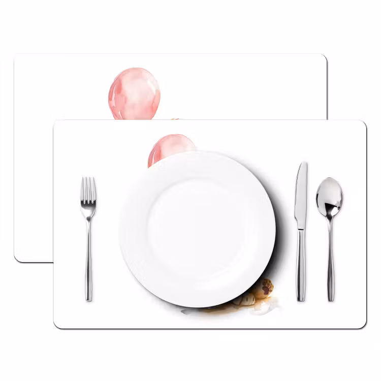 Sets de table - Lion - Bébé animal - Ballon rose — 2
