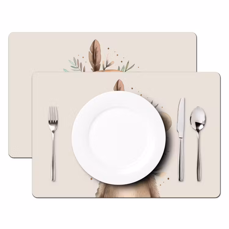 Sets de table - Ours - Boho - Robe indienne - Animaux — 2