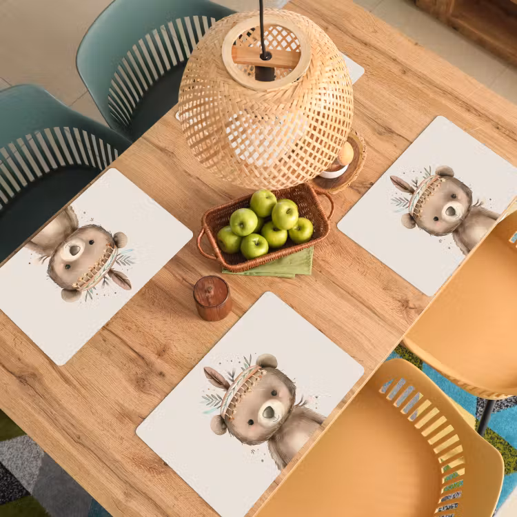 Sets de table - Ours - Boho - Robe indienne - Animaux — 3