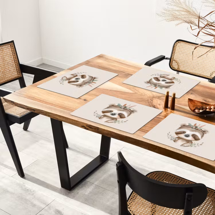 Sets de table - Paresseux - Animaux - Bohème - Boho — 4
