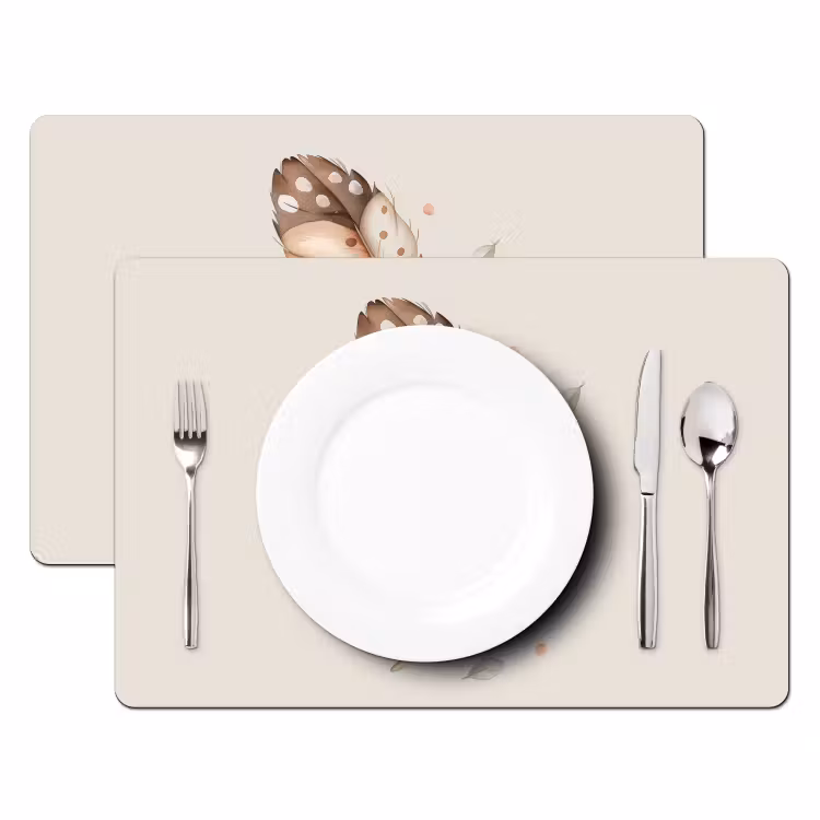 Sets de table - Plume - Bohème - Boho - Couleurs pastel — 2