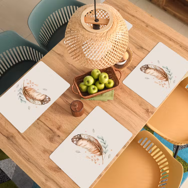 Sets de table - Plume - Bohème - Boho - Couleurs pastel — 3