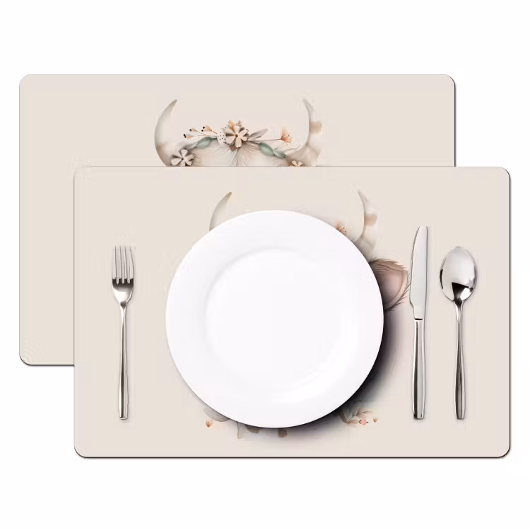 Sets de table - Vache - Bohème - Veau - Fleurs — 2