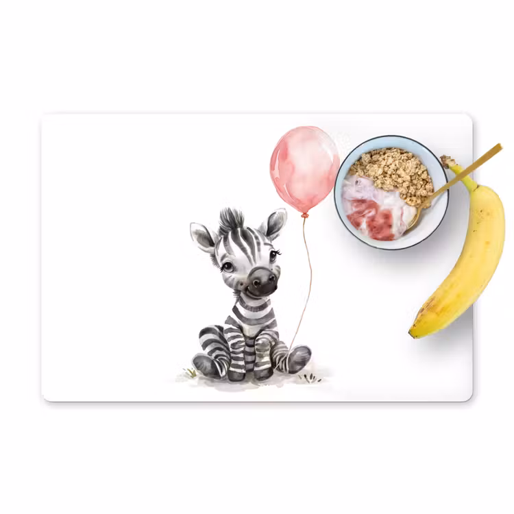 Sets de table - Zèbre - Bébé - Animaux - Ballon rose — 1