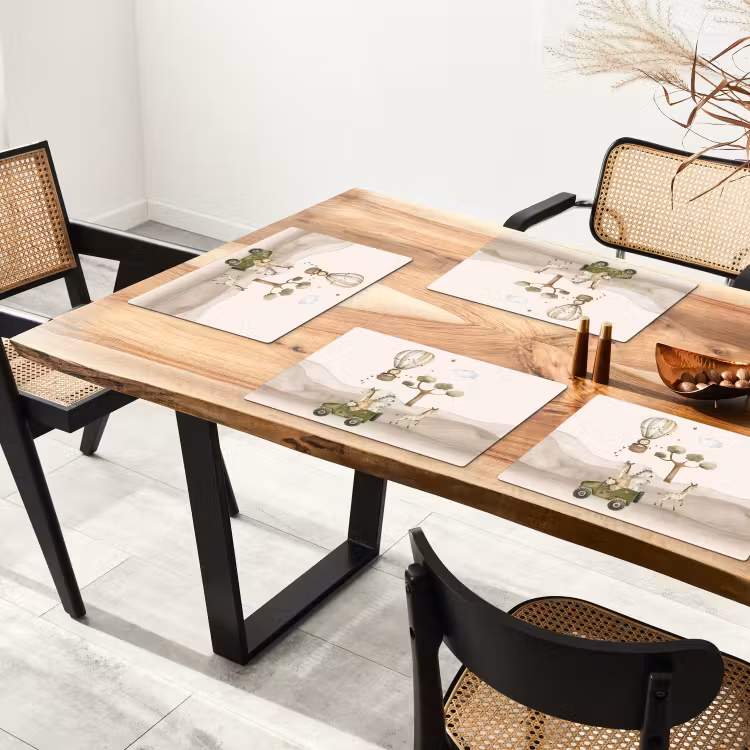 Sets de table - Animaux sauvages - Safari - Aquarelle - Montgolfière — 4