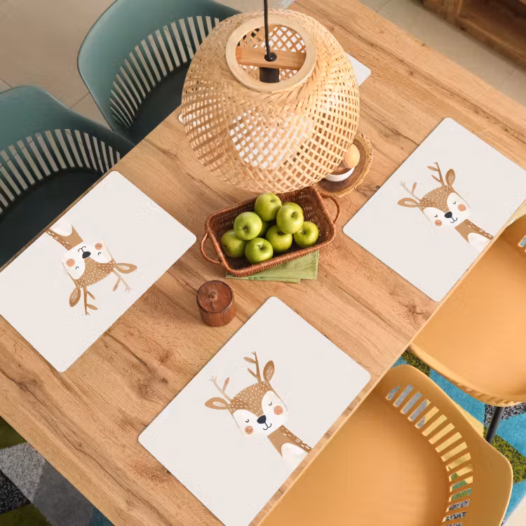 Sets de table - Chevreuil - Animaux de la forêt - Beige — 3