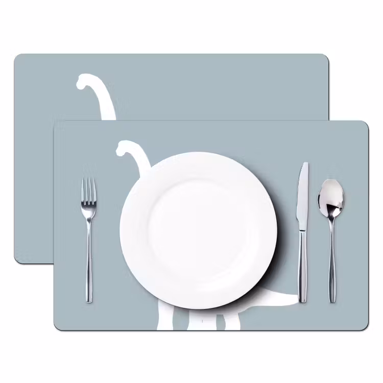 Sets de table - Dino - Brachiosaurus - Dinosaure - Bleu — 2