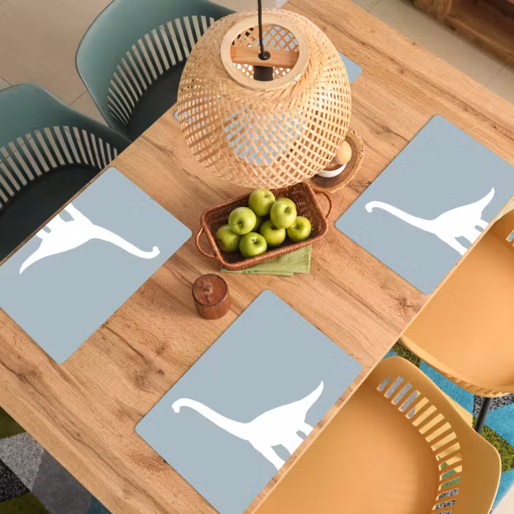 Sets de table - Dino - Brachiosaurus - Dinosaure - Bleu — 3