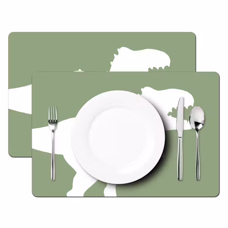 Sets de table - Dino - T-rex - Dinosaure - Vert - Tyrannosaurus rex — 2